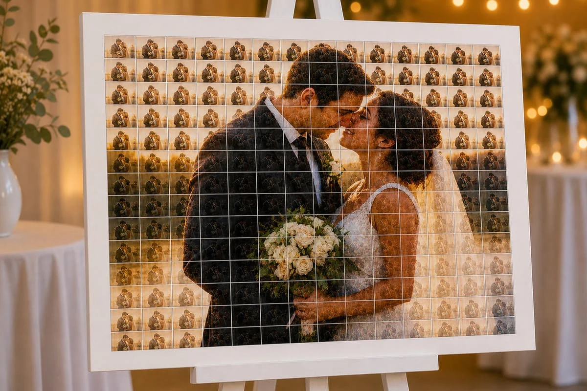 Mosaikwand im Eventeinsatz