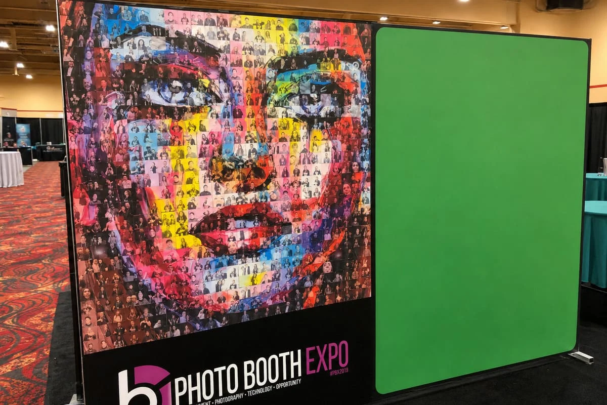 Foto-Mosaik-Wand mit vielen Einzelbildern